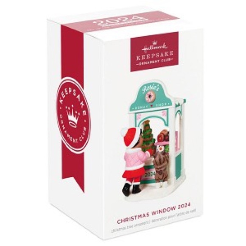 🆕 2024 Hallmark Keepsake Christmas Window #22 Rosie's Donut Shop CLUB EXCLUSIVE